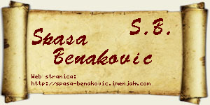 Spasa Benaković vizit kartica